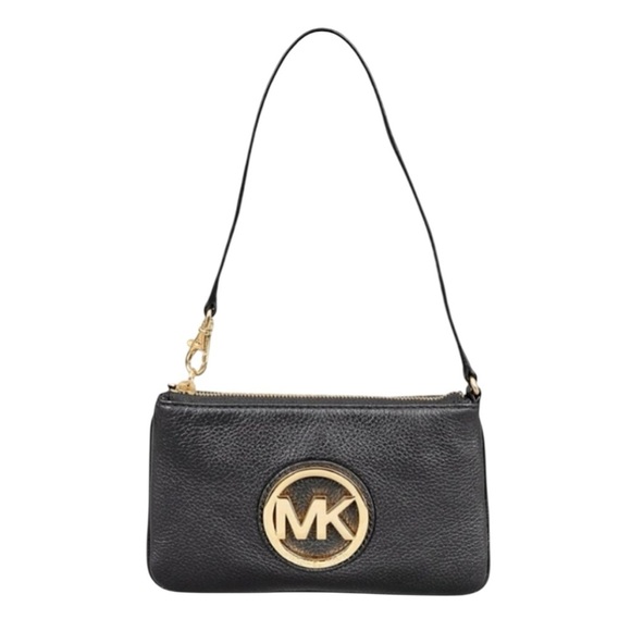 Michael Kors Fulton Black Leather Mini Bag Pebble Leather - Picture 1 of 4